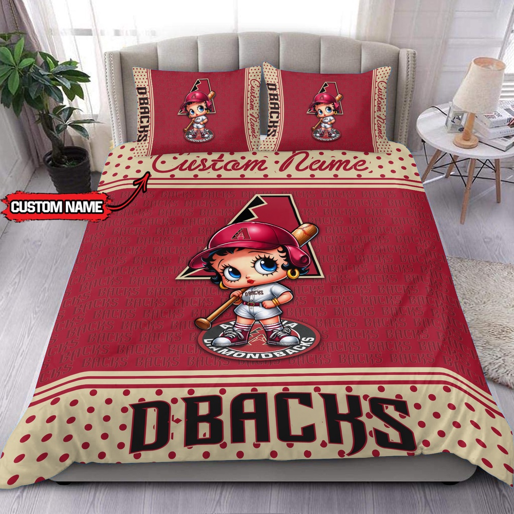 MLB Arizona Diamondbacks Bedding Set Betty Boop Baseball Bedding Set