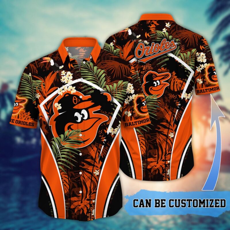 MLB Baltimore Orioles Hawaiian Shirt Flower Summer Tropical Aloha Shirt