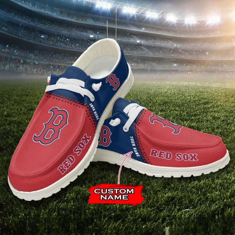 MLB Boston Red Sox H-D Shoes Custom Name Baseball Shoes