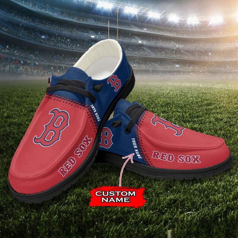 MLB Boston Red Sox H-D Shoes Custom Name Baseball Shoes