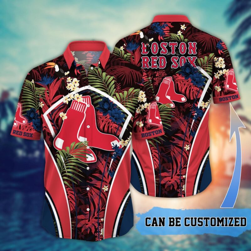 MLB Boston Red Sox Hawaiian Shirt Flower Summer Tropical Aloha Shirt