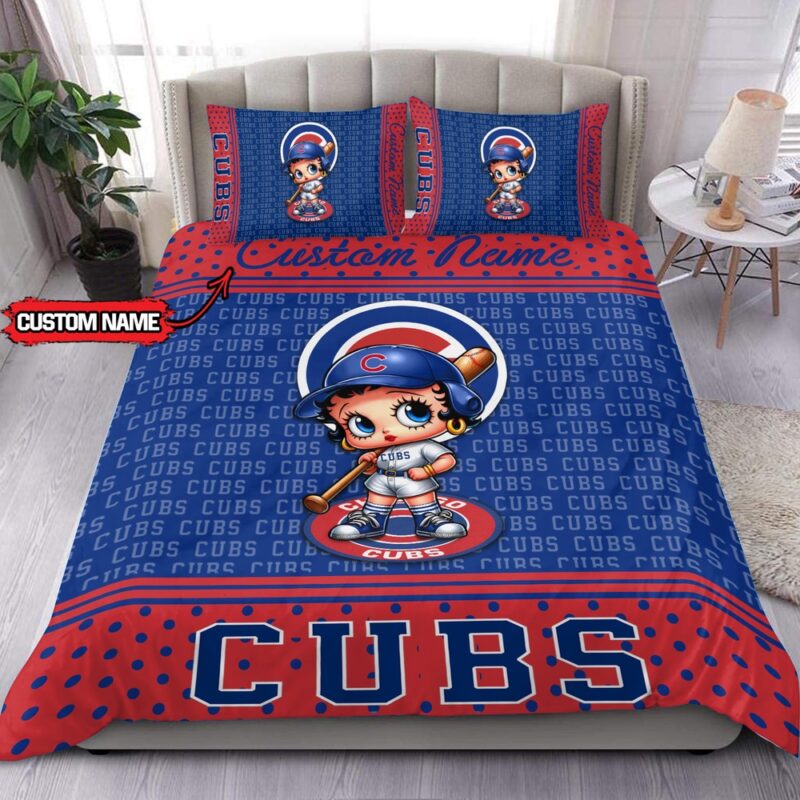 MLB Chicago Cubs Bedding Set Betty Boop Baseball Bedding Set