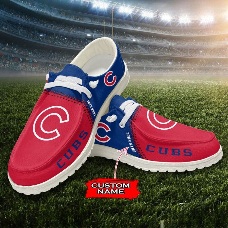 MLB Chicago Cubs H-D Shoes Custom Name Baseball Shoes