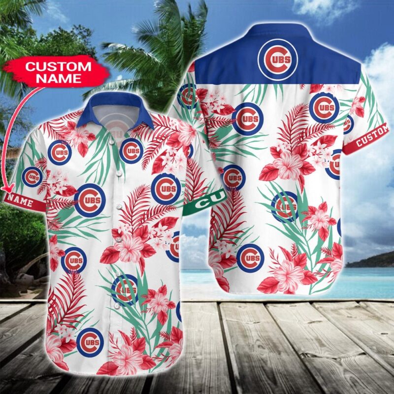 MLB Chicago Cubs Hawaiian Shirt Flower Baseball Shirt For Fans