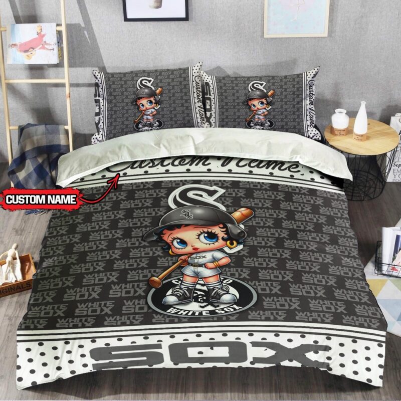 MLB Chicago White Sox Bedding Set Betty Boop Baseball Bedding Set