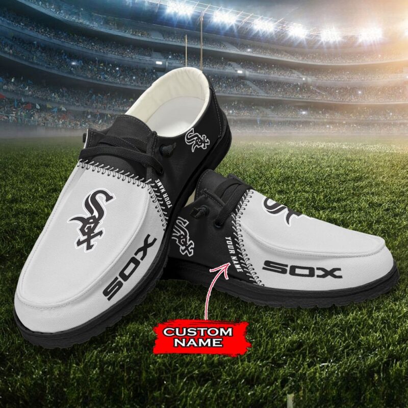 MLB Chicago White Sox H-D Shoes Custom Name Baseball Shoes