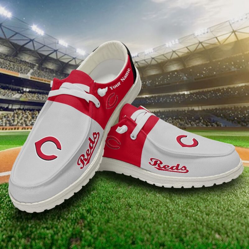 MLB Cincinnati Reds H-D Shoes Custom Baseball Shoes For Fans