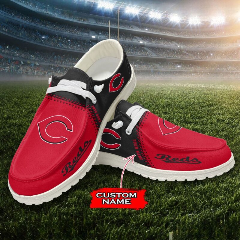 MLB Cincinnati Reds H-D Shoes Custom Name Baseball Shoes