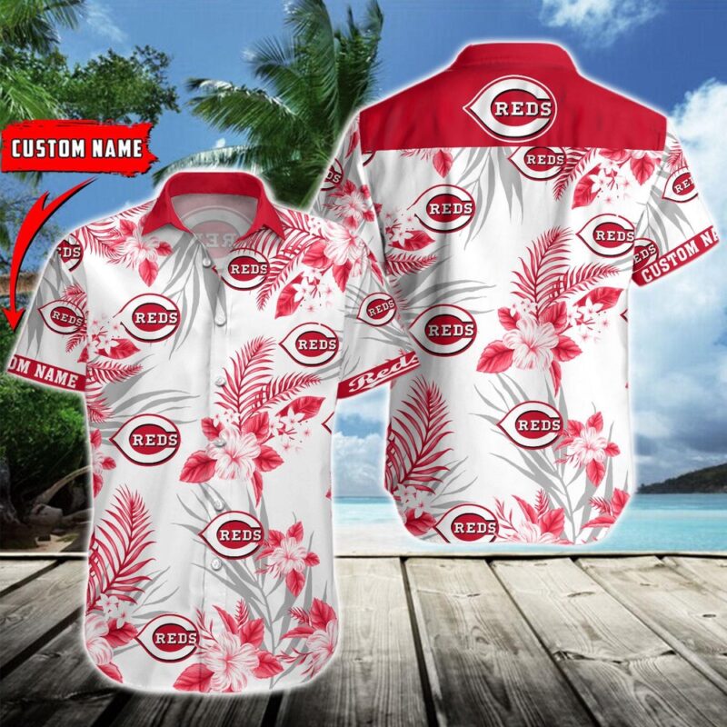 MLB Cincinnati Reds Hawaiian Shirt Flower Baseball Aloha Shirt