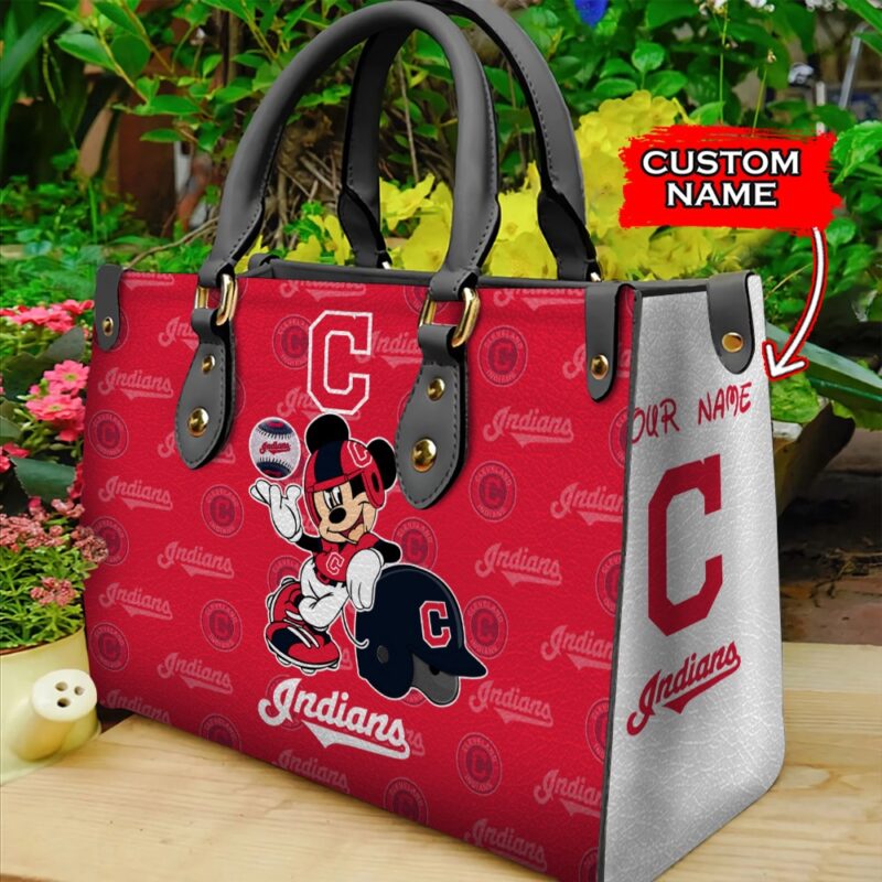 MLB Cleveland Indians Mickey Women Leather Hand Bag