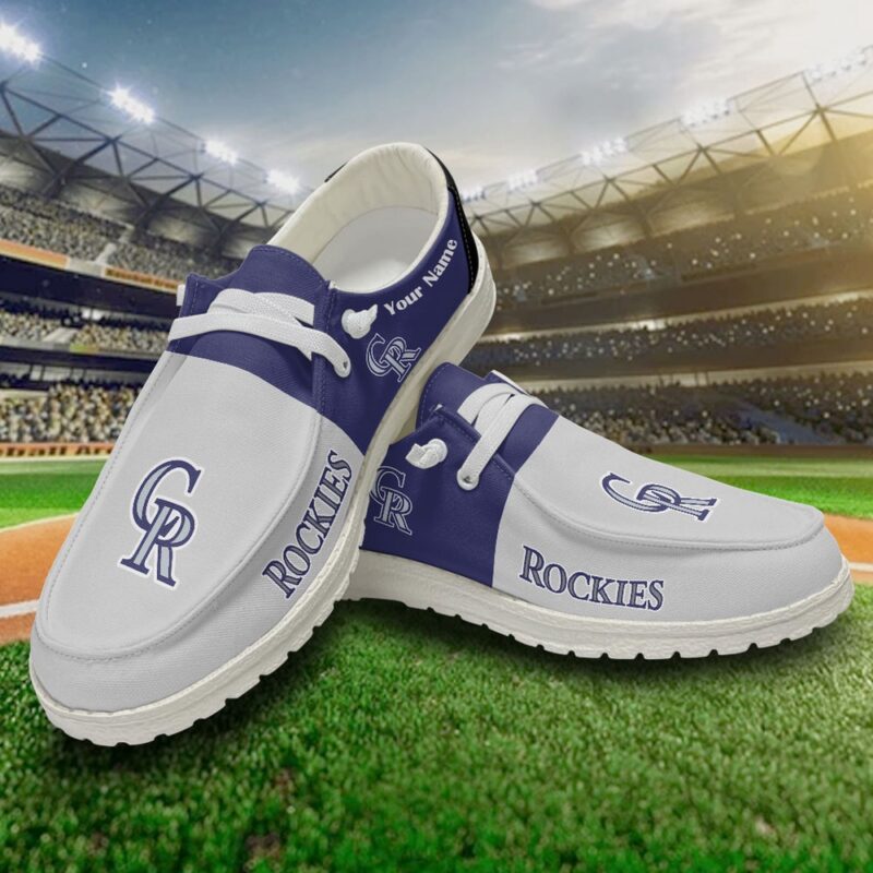 MLB Colorado Rockies H-D Shoes Custom Baseball Shoes For Fans