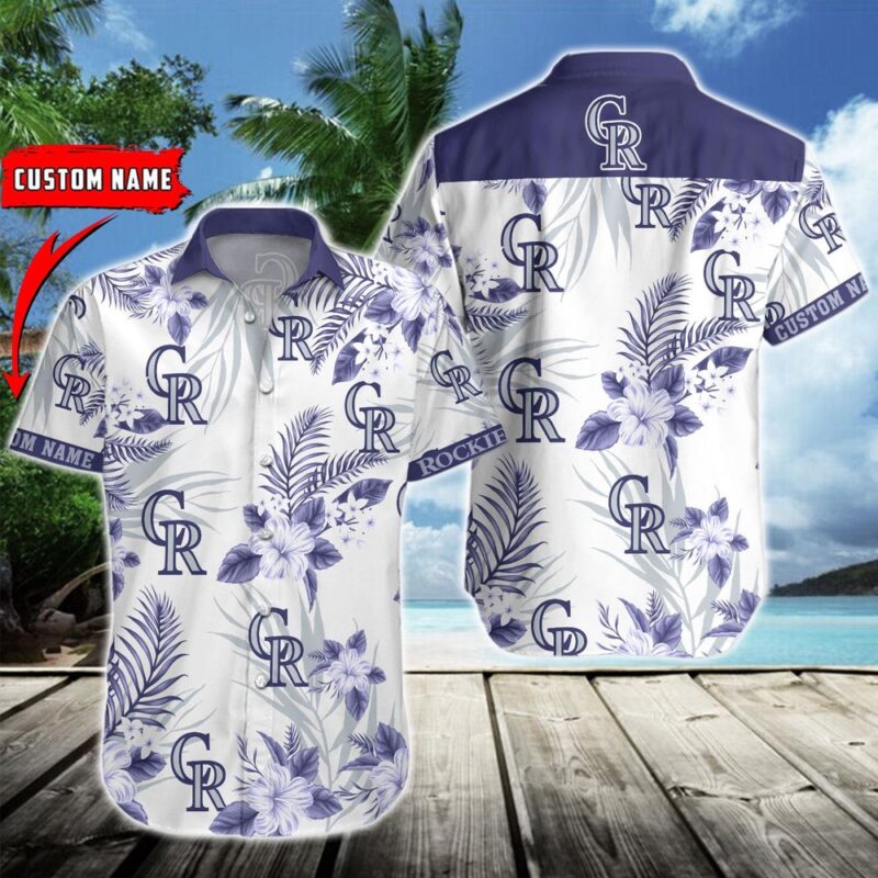 MLB Colorado Rockies Hawaiian Shirt Flower Baseball Aloha Shirt