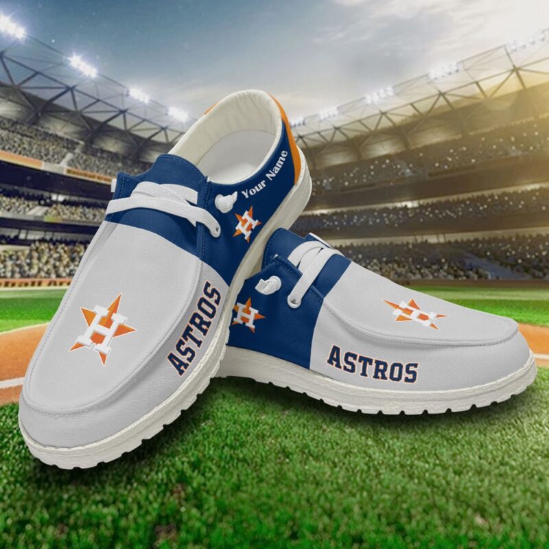 MLB Houston Astros H-D Shoes Custom Baseball Shoes For Fans