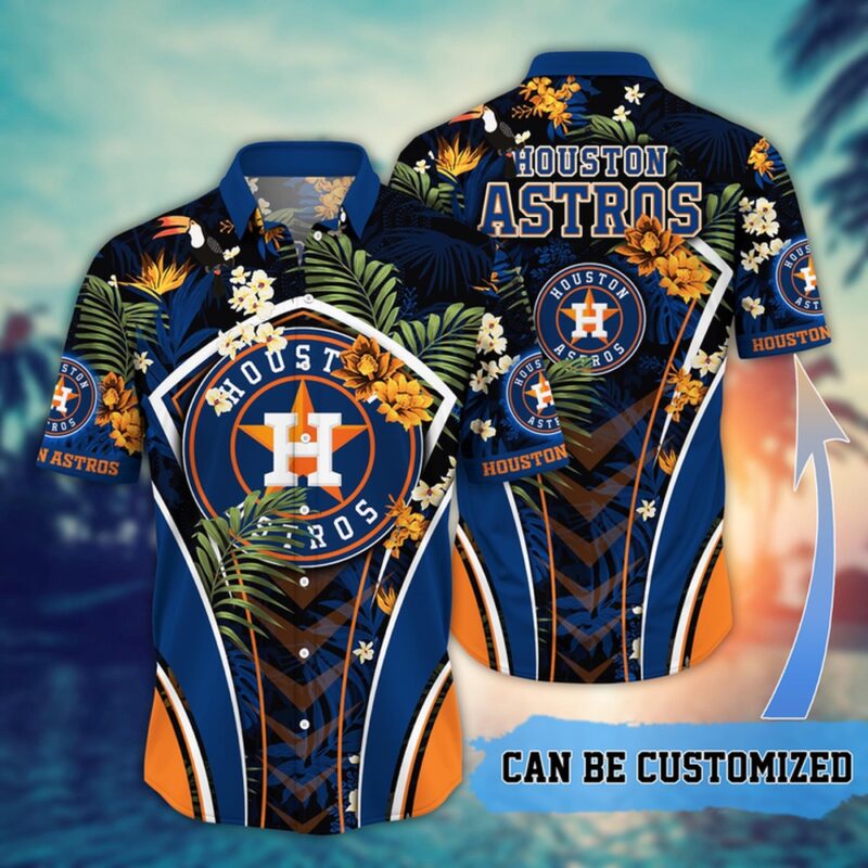 MLB Houston Astros Hawaiian Shirt Flower Summer Tropical Aloha Shirt
