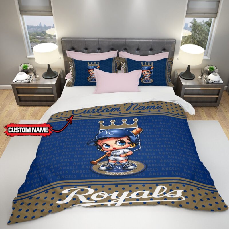 MLB Kansas City Royals Bedding Set Betty Boop Baseball Bedding Set