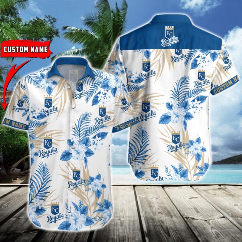 MLB Kansas City Royals Hawaiian Shirt Flower Baseball Aloha Shirt
