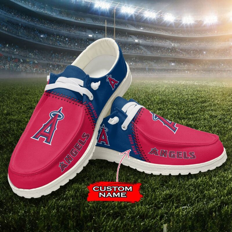 MLB Los Angeles Angels H-D Shoes Custom Name Baseball Shoes