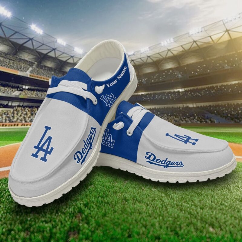 MLB Los Angeles Dodgers H-D Shoes Custom Baseball Shoes For Fans