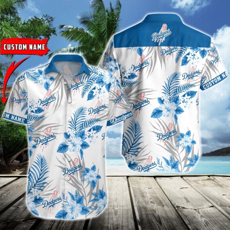 MLB Los Angeles Dodgers Hawaiian Shirt Flower Baseball Aloha Shirt