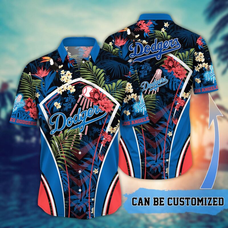 MLB Los Angeles Dodgers Hawaiian Shirt Flower Summer Tropical Aloha Shirt