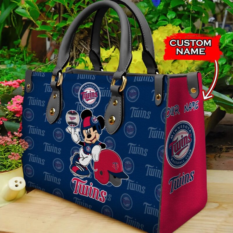 MLB Minnesota Twins Mickey Women Leather Hand Bag