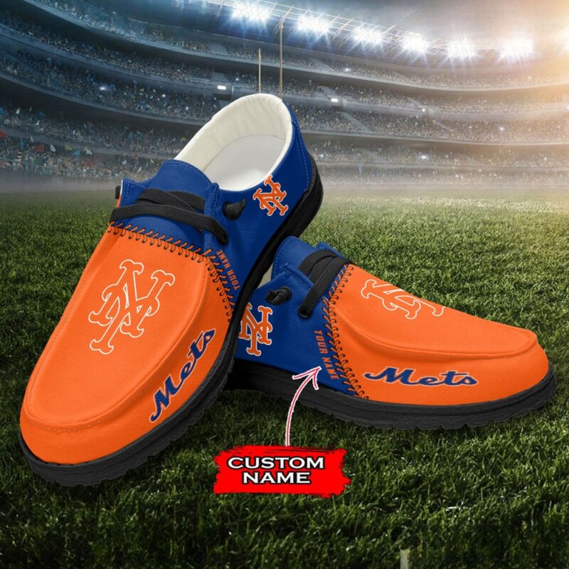 MLB New York Mets H-D Shoes Custom Name Baseball Shoes