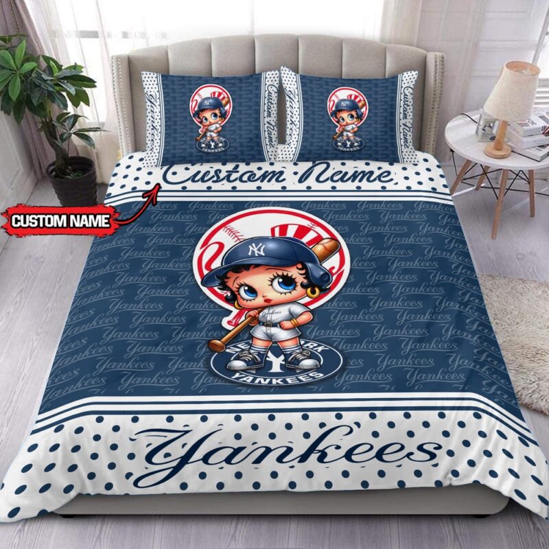 MLB New York Yankees Bedding Set Betty Boop Baseball Bedding Set