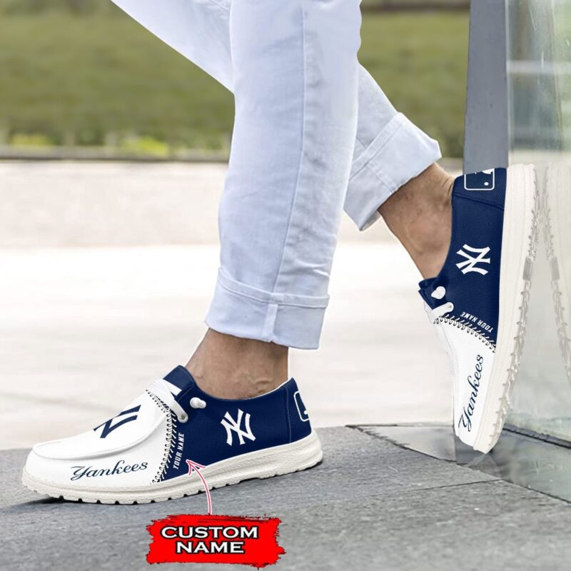 MLB New York Yankees H-D Shoes Custom Name Baseball Shoes