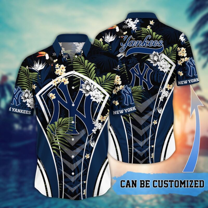 MLB New York Yankees Hawaiian Shirt Flower Summer Tropical Aloha Shirt