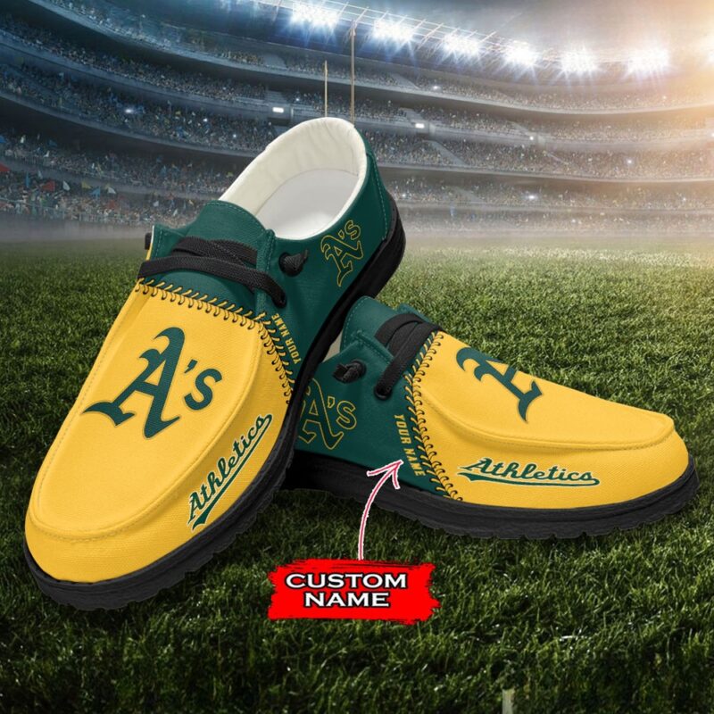 MLB Oakland Athletics H-D Shoes Custom Name Baseball Shoes