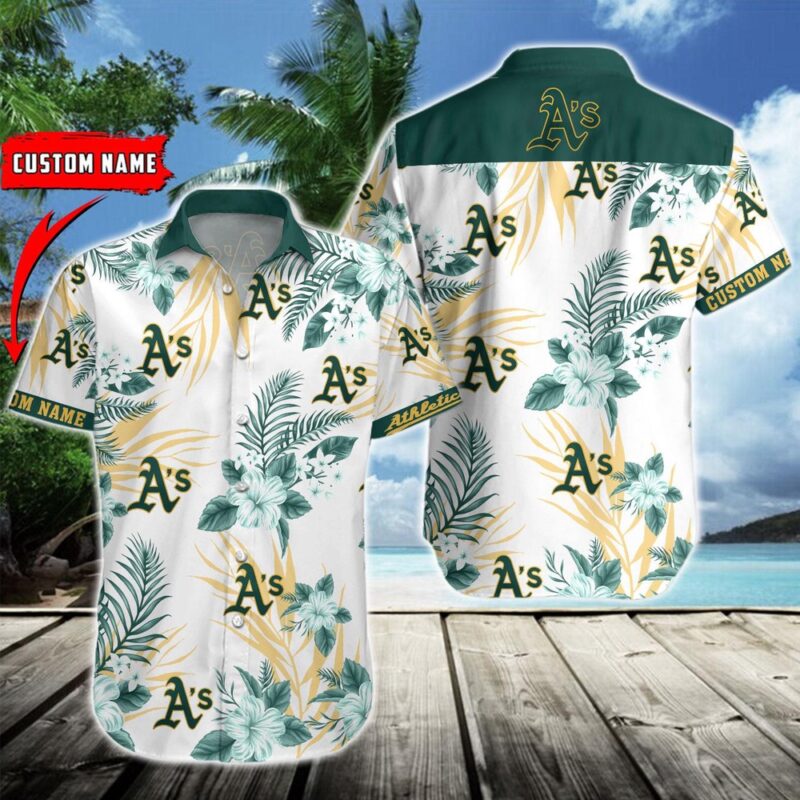 MLB Oakland Athletics Hawaiian Shirt Flower Baseball Aloha Shirt