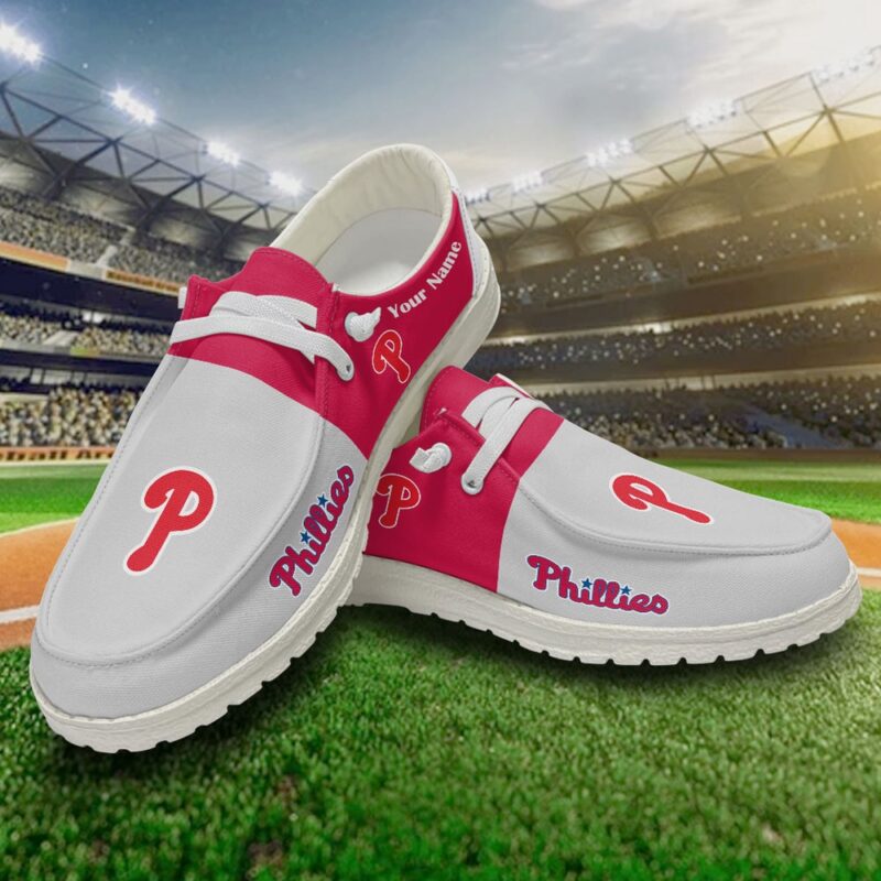 MLB Philadelphia Phillies H-D Shoes Custom Baseball Shoes For Fans