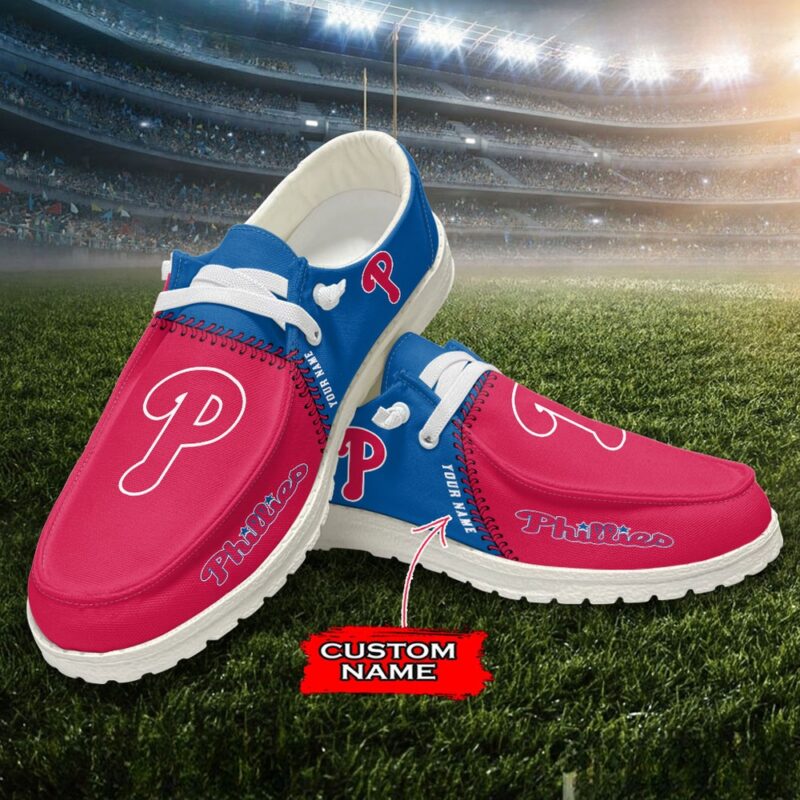 MLB Philadelphia Phillies H-D Shoes Custom Name Baseball Shoes