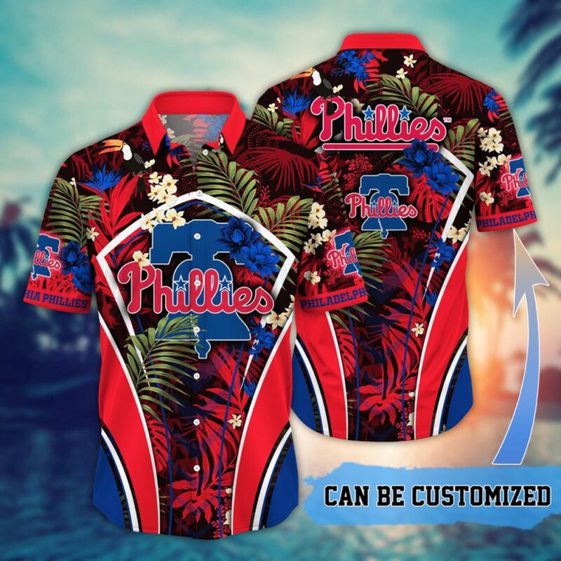 MLB Philadelphia Phillies Hawaiian Shirt Flower Summer Tropical Aloha Shirt