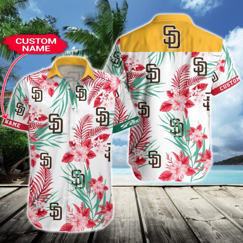 MLB San Diego Padres Hawaiian Shirt Flower Baseball Shirt For Fans