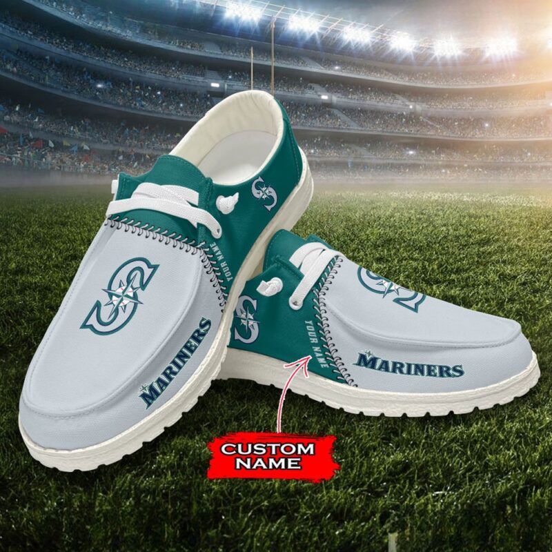 MLB Seattle Mariners H-D Shoes Custom Name Baseball Shoes