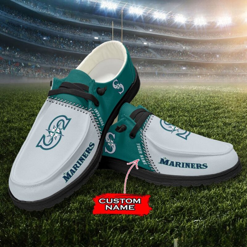 MLB Seattle Mariners H-D Shoes Custom Name Baseball Shoes