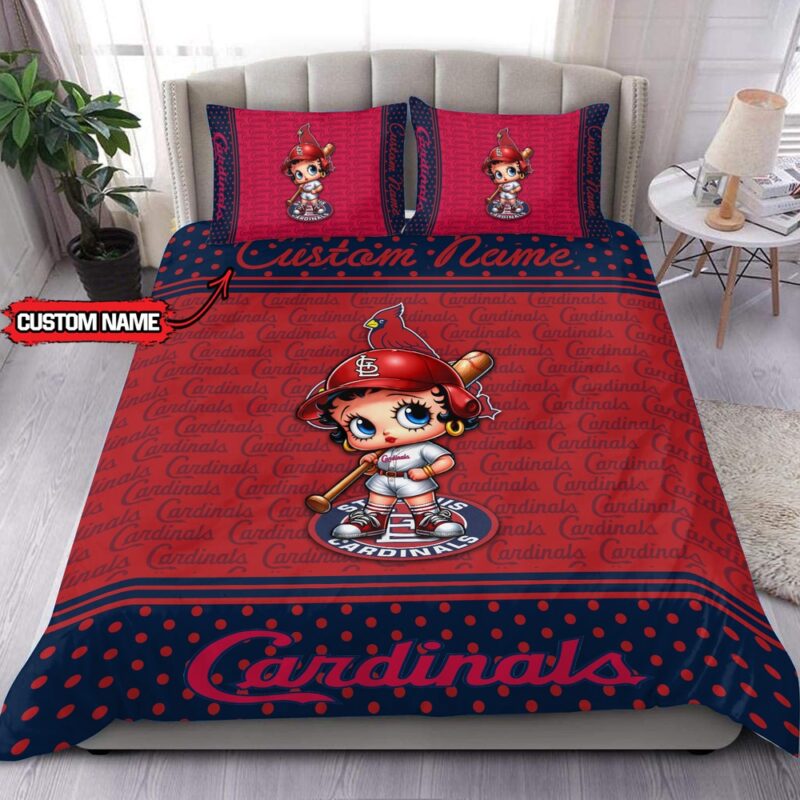 MLB St. Louis Cardinals Bedding Set Betty Boop Baseball Bedding Set