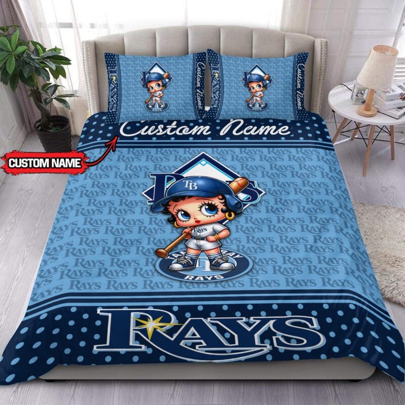MLB Tampa Bay Rays Bedding Set Betty Boop Baseball Bedding Set