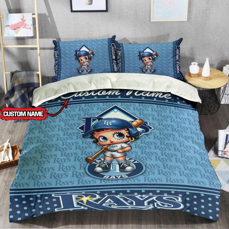 MLB Tampa Bay Rays Bedding Set Betty Boop Baseball Bedding Set