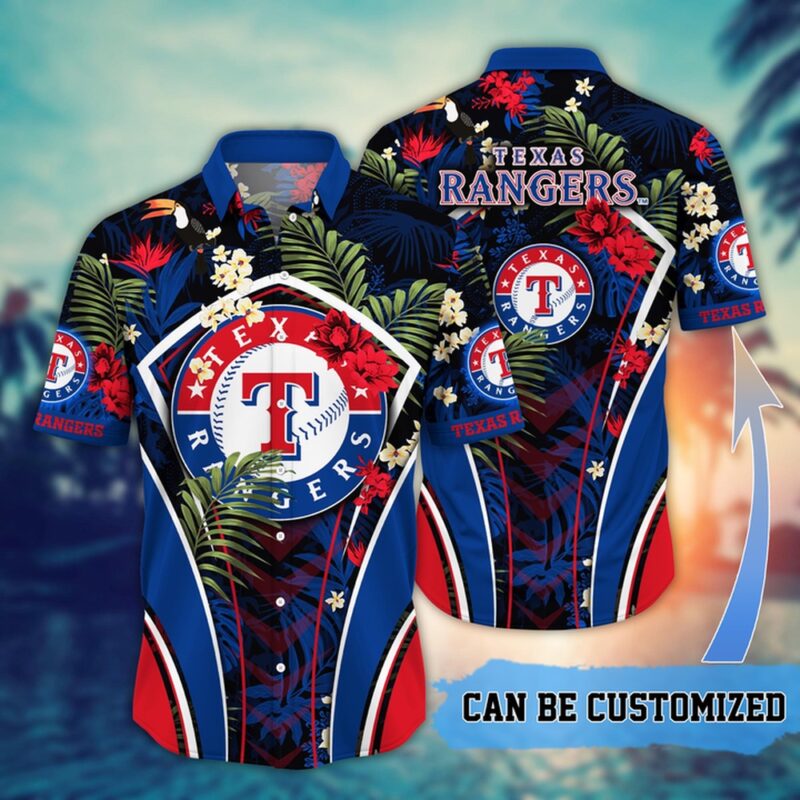 MLB Texas Rangers Hawaiian Shirt Flower Summer Tropical Aloha Shirt