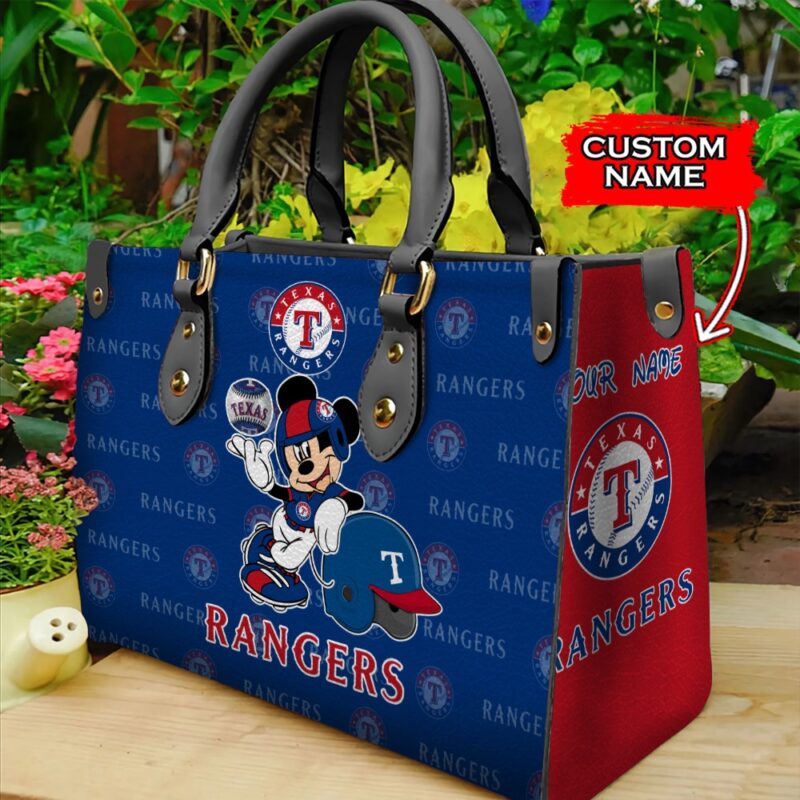 MLB Texas Rangers Mickey Women Leather Hand Bag