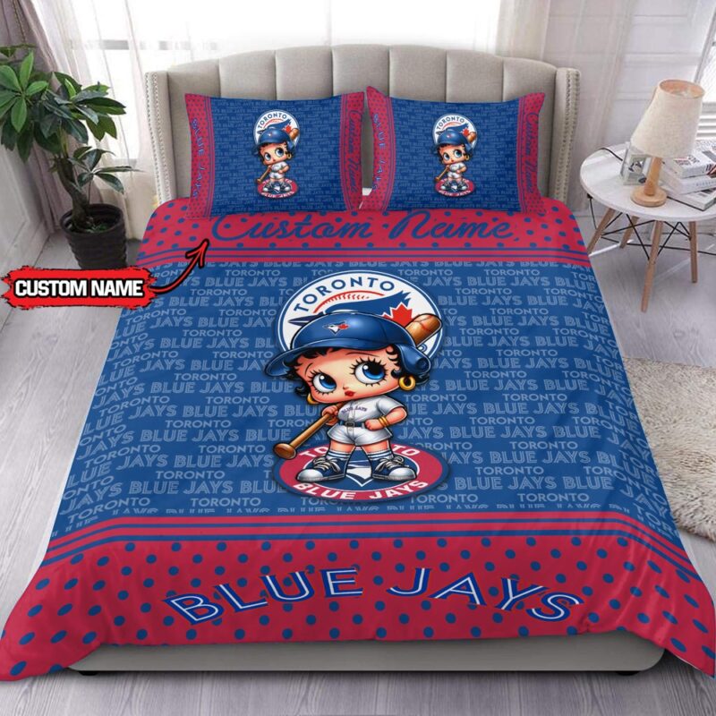MLB Toronto Blue Jays Bedding Set Betty Boop Baseball Bedding Set