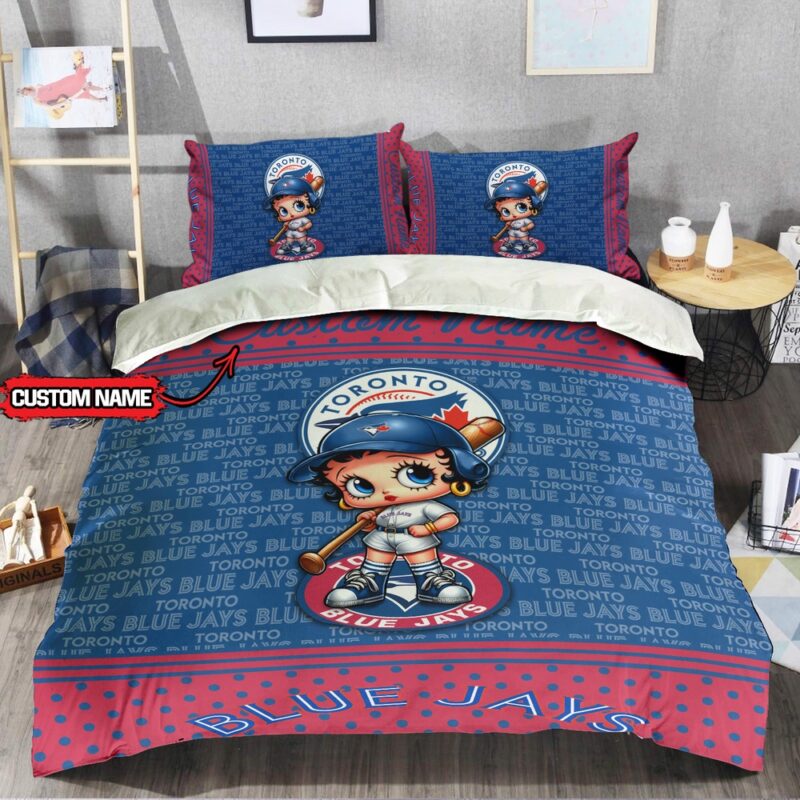 MLB Toronto Blue Jays Bedding Set Betty Boop Baseball Bedding Set