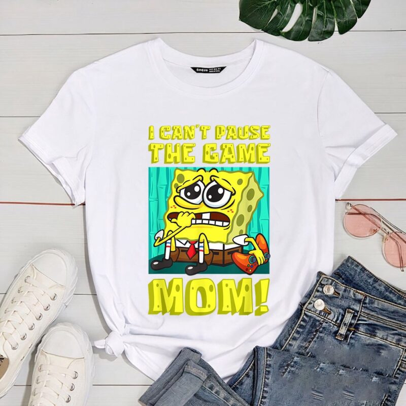 Mademark x SpongeBob SquarePants SpongeBob Gamer I can’t Pause The Game Mom Funny Gamer Gift T Shirt