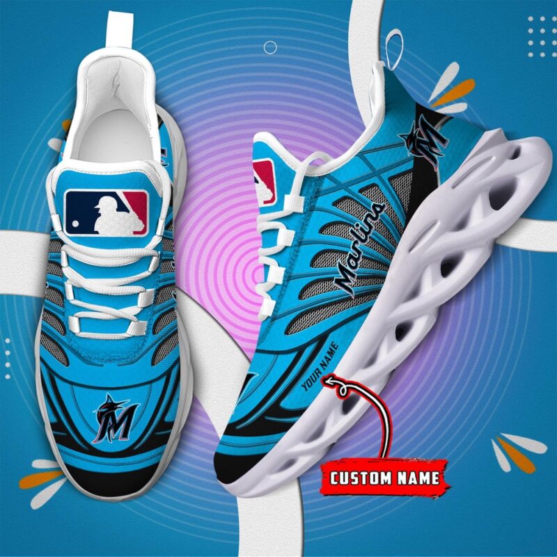 Miami Marlins Max Soul Shoes Personalized Baseball Shoes