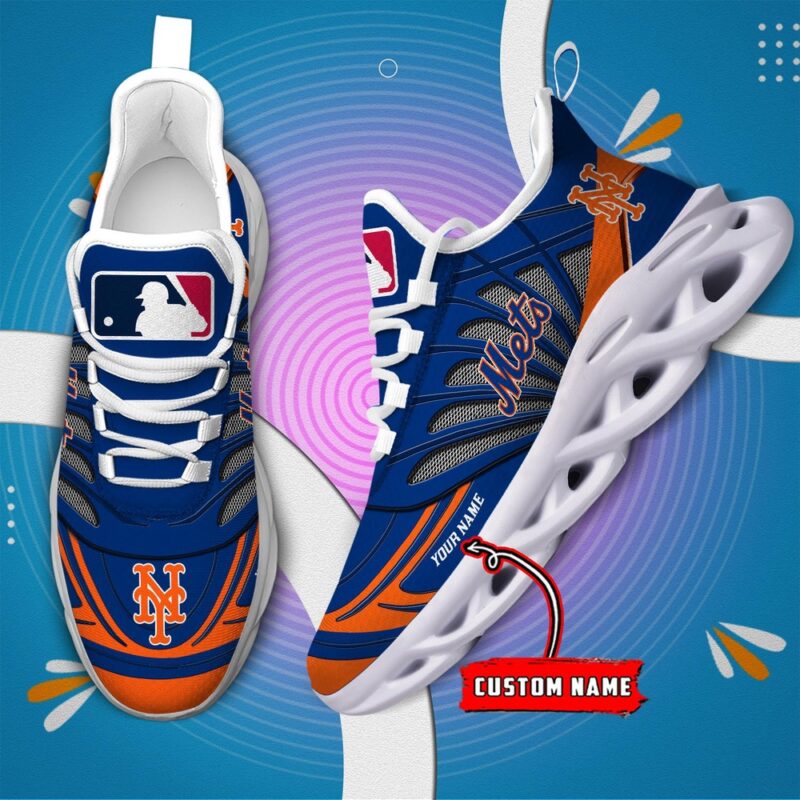 New York Mets Max Soul Shoes Personalized Baseball Shoes