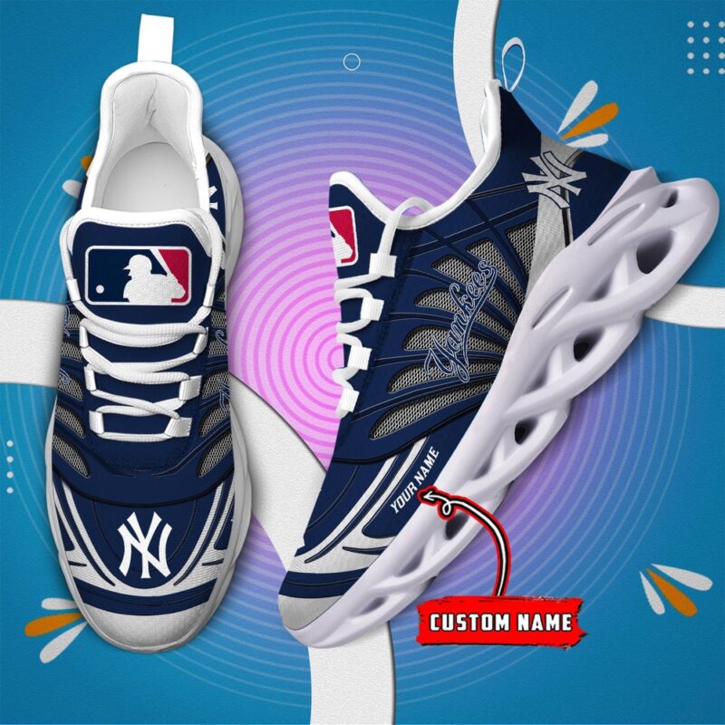 New York Yankees Max Soul Shoes Personalized Baseball Shoes