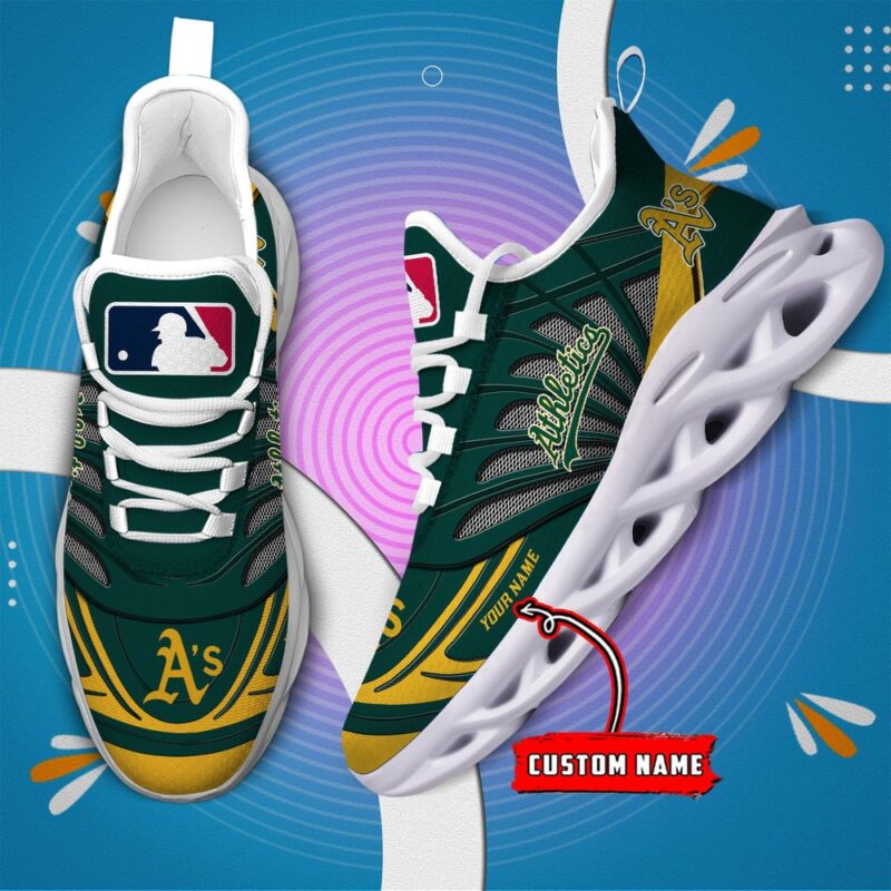 Oakland Athletics Max Soul Shoes Personalized Baseball Shoes