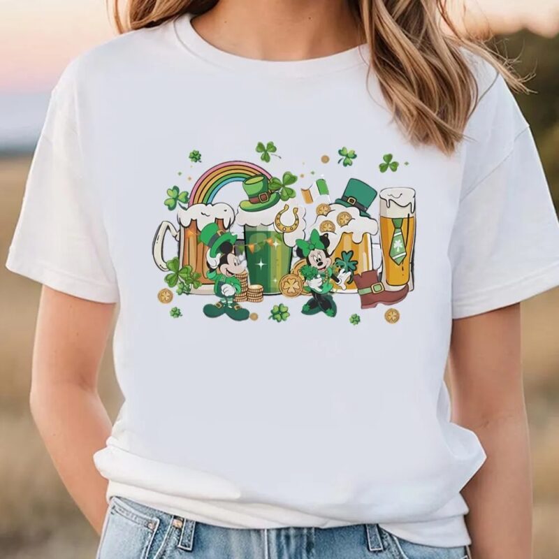 St Patricks Day Disney Beer T Shirt, Mickey Minnie Mouse Beer T Shirt